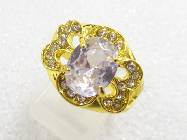 JAPANESE KIMONO / ANTIQUE CRYSTAL RING (SIZE 18.5)